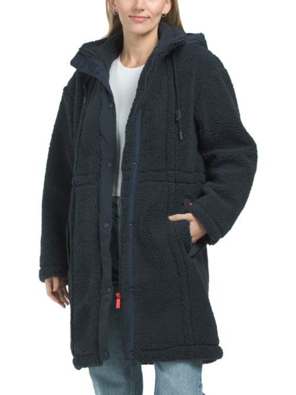 HUNTER Sherpa Longline Mixed Media Active Coat